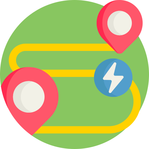 route Detailed Flat Circular Flat icoon