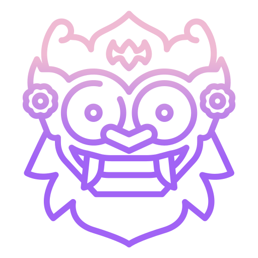máscara de barong Icongeek26 Outline Gradient icono