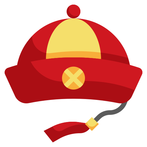 cappello cinese Generic Flat icona