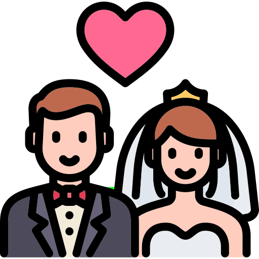 pareja de boda Generic Outline Color icono