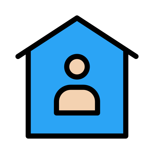 Stay at home Vector Stall Lineal Color icon