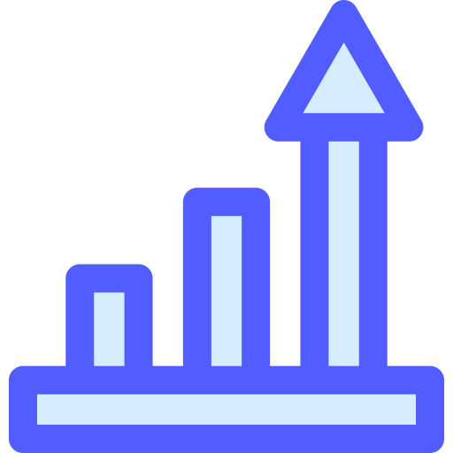 gráfico de crescimento Generic Blue Ícone