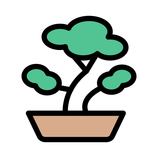 bonsai Vector Stall Lineal Color ikona