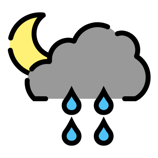 regenachtige nacht Generic Outline Color icoon