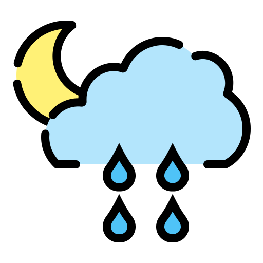 regenachtige nacht Generic Outline Color icoon