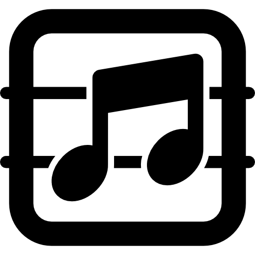Музыкальная нота и нотный стан  иконка