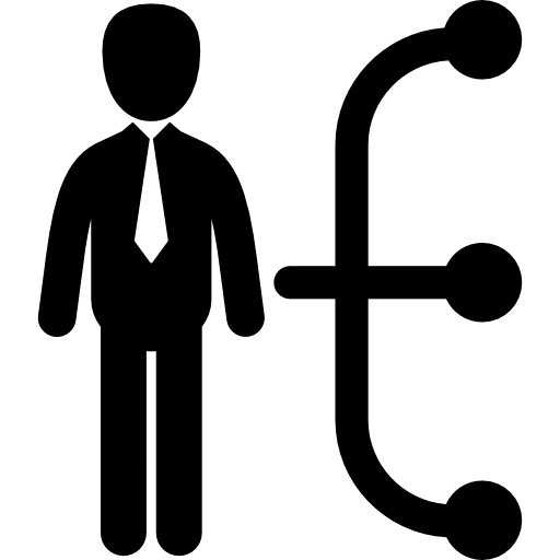 biznesmen i diagram  ikona