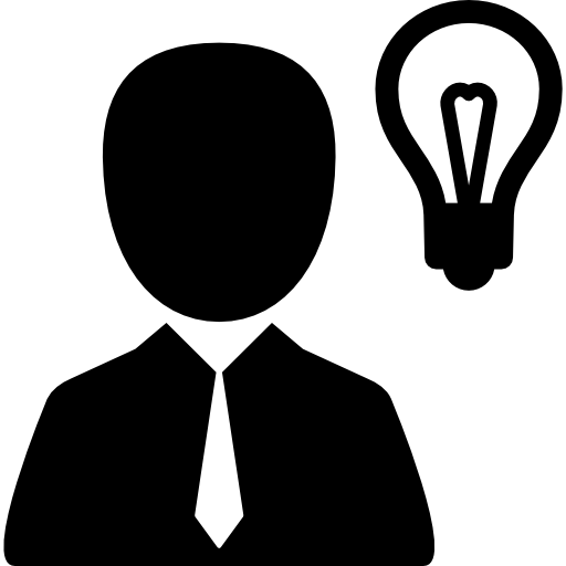 Businessman with a bulb  icon