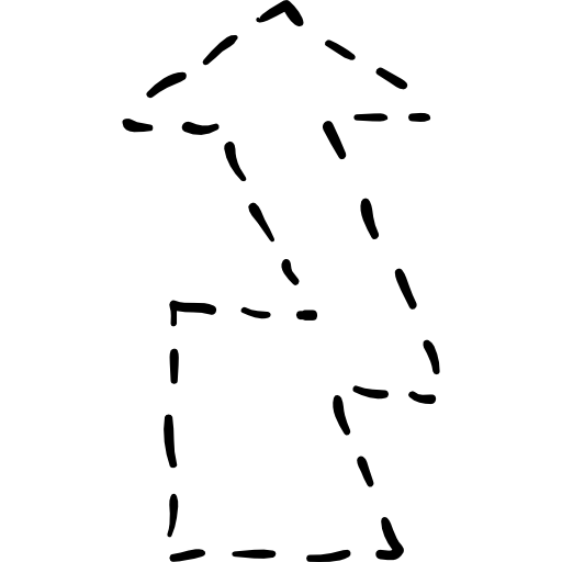 freccia puntata verso l'alto Hand Drawn Black icona
