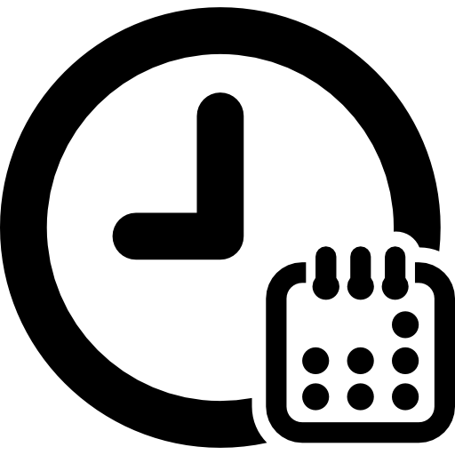 Clock and calendar  icon