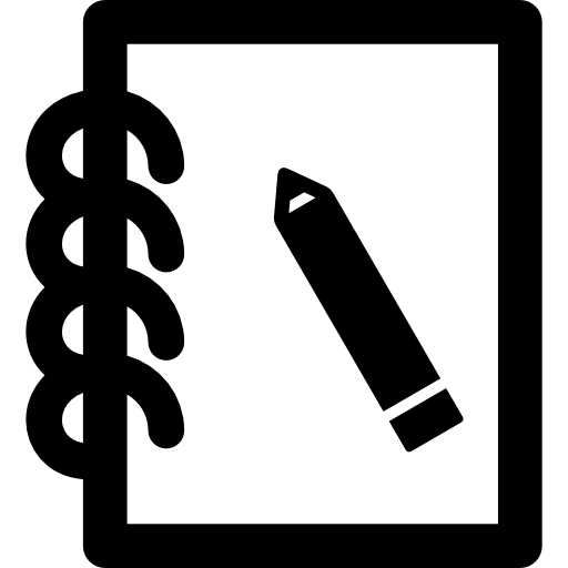 notatnik i ołówek  ikona