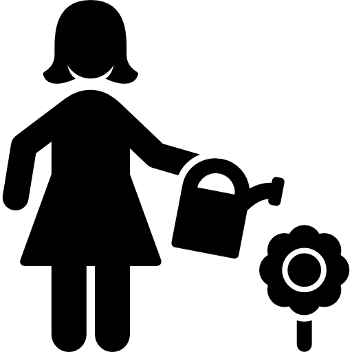 Woman watering plants  icon