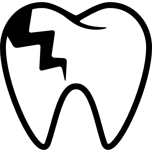 beschadigde tand  icoon