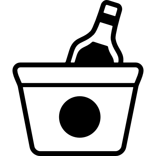 secchiello e bottiglia per il ghiaccio  icona