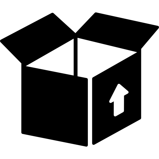 caja de cartón abierta  icono