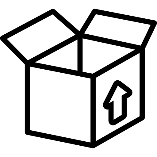 caja de cartón abierta  icono
