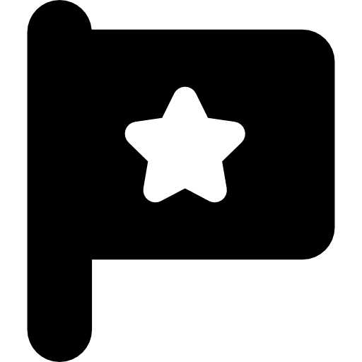 bandera con una estrella  icono