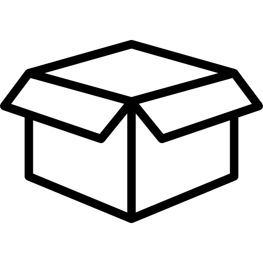 caja de cartón abierta  icono