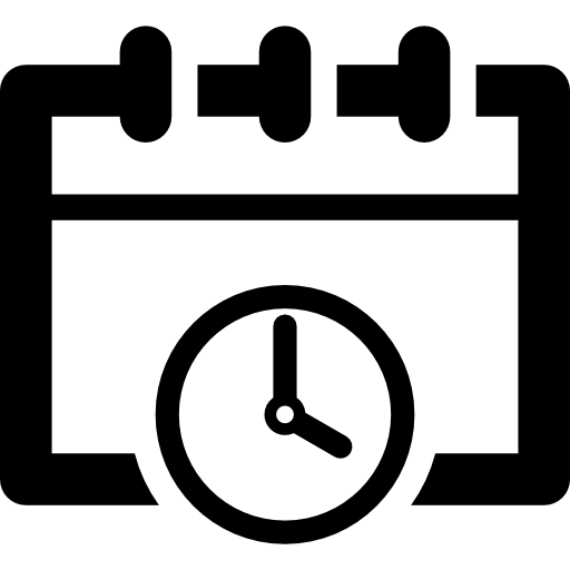 calendário e relógio  Ícone