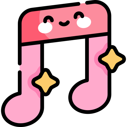 musik note Kawaii Lineal color icon