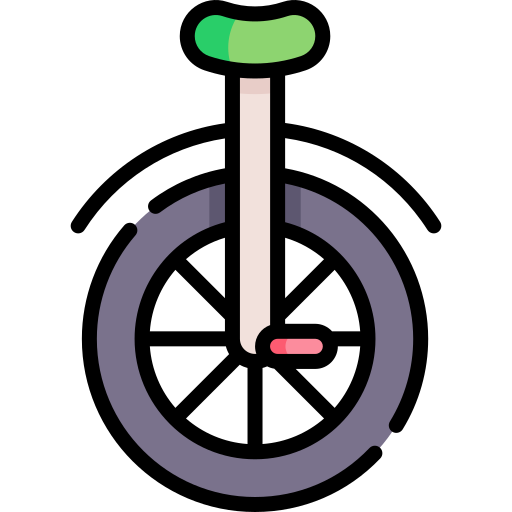 monociclo Kawaii Lineal color icono