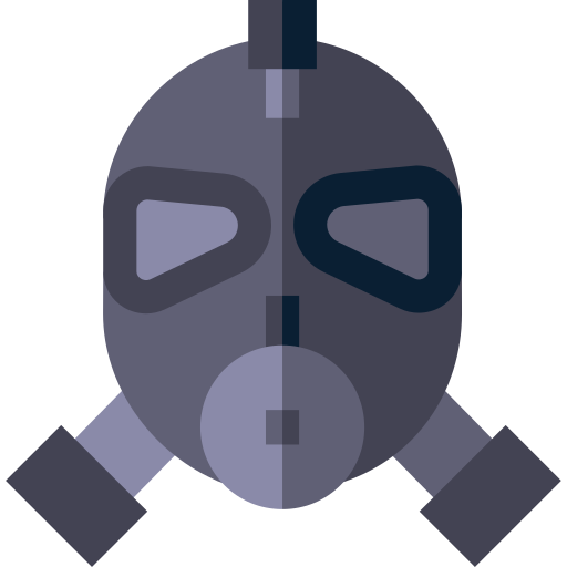 gasmasker Basic Straight Flat icoon