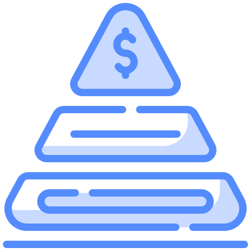 grafico a piramide Generic Blue icona