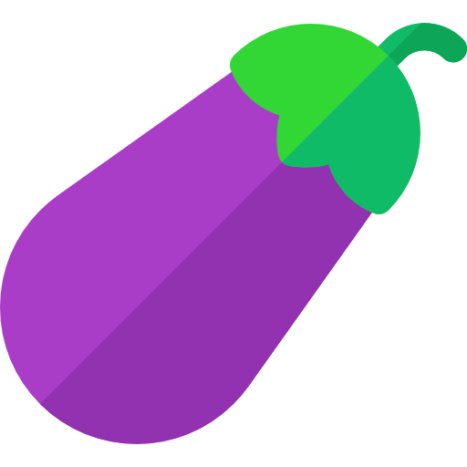 aubergine Basic Rounded Flat Icône