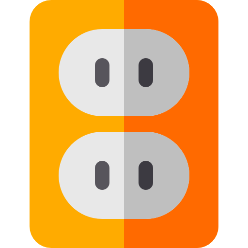 stopcontact Basic Rounded Flat icoon