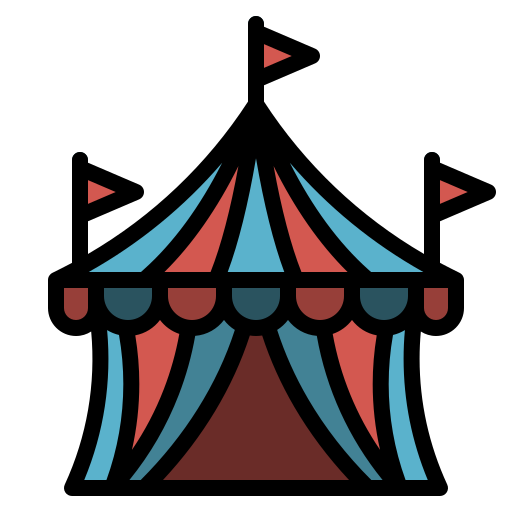 namiot cyrkowy Generic Outline Color ikona