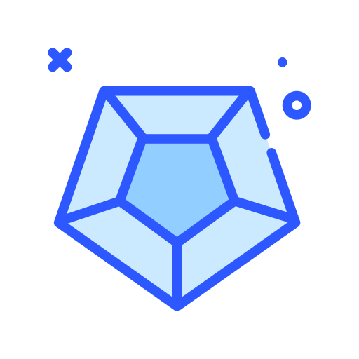 Geometric shape Darius Dan Blue icon
