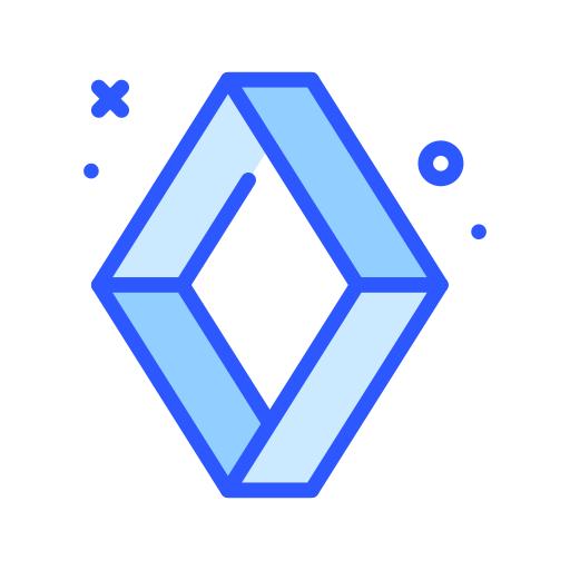 Geometric shape Darius Dan Blue icon