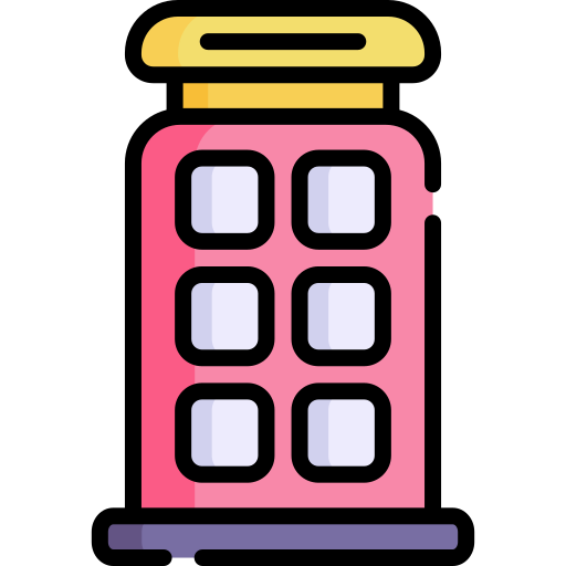 cabina telefonica Kawaii Lineal color icona