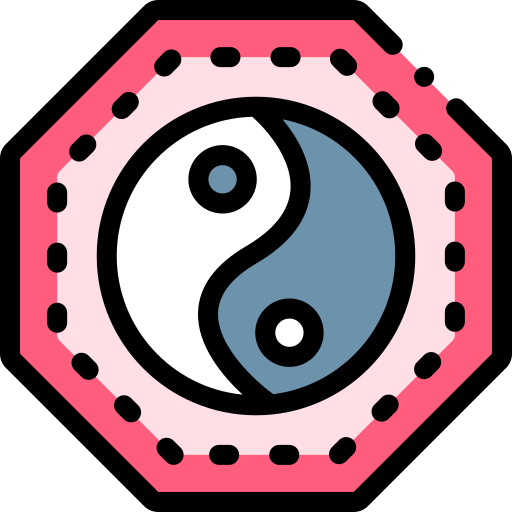 yin yang Detailed Rounded Lineal color icono