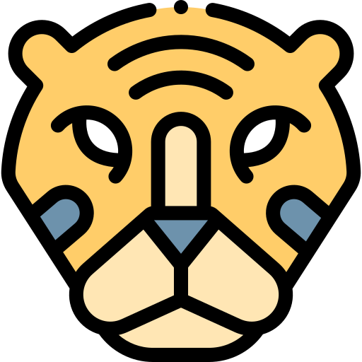 虎 Detailed Rounded Lineal color icon