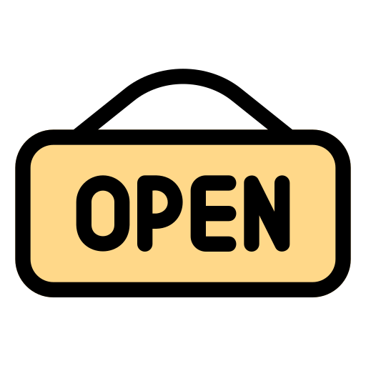 Open sign Generic Outline Color icon