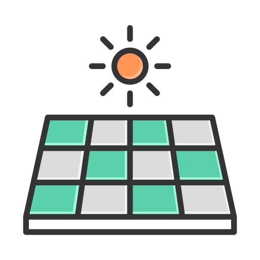 panel solar Generic Outline Color icono