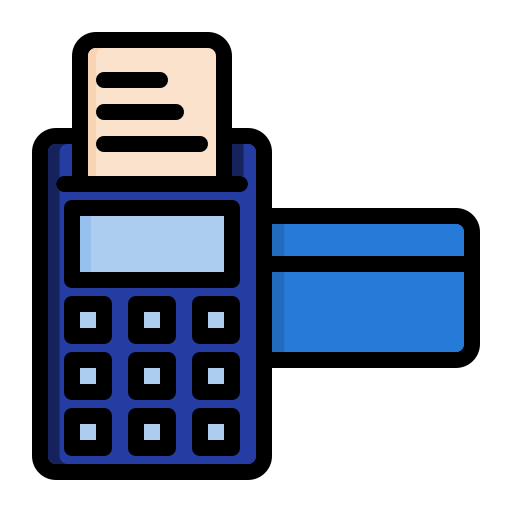 máquina de tarjeta de crédito Generic Outline Color icono