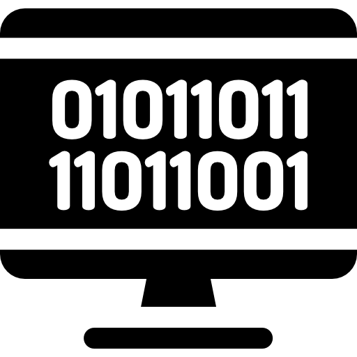 codice binario Basic Rounded Filled icona