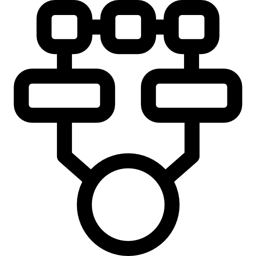 estrutura hierárquica Basic Rounded Lineal Ícone
