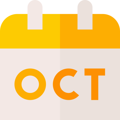 10月 Basic Straight Flat icon