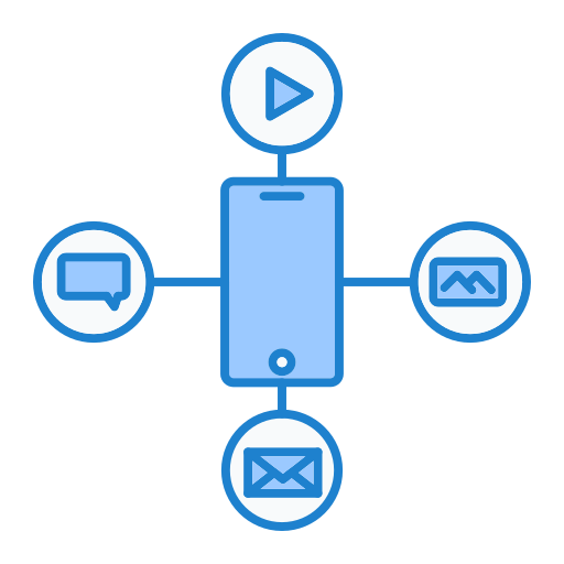 mobiles marketing Generic Blue icon