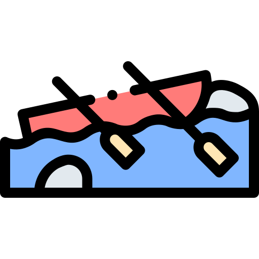 rafting Detailed Rounded Lineal color icon