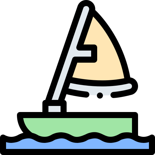 ウインドサーフィン Detailed Rounded Lineal color icon