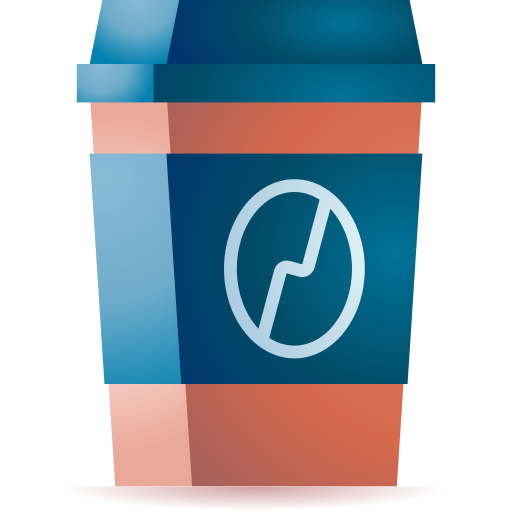 커피 컵 3D Toy Gradient icon