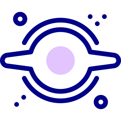 Black hole Detailed Mixed Lineal color icon