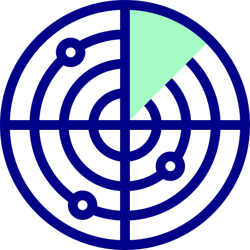 レーダー Detailed Mixed Lineal color icon