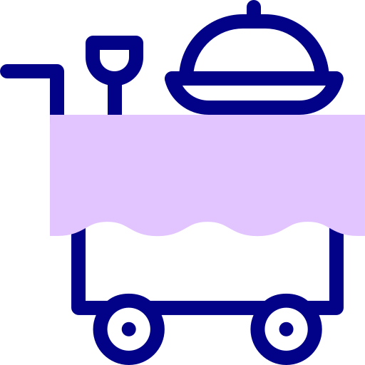 Food trolley Detailed Mixed Lineal color icon