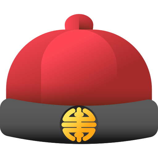 sombrero chino 3D Color icono