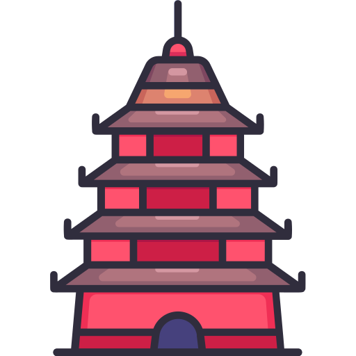 Pagoda Generic Outline Color icon